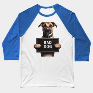 Photo Jail Mugshot of Bad Dog Baseball T-Shirt